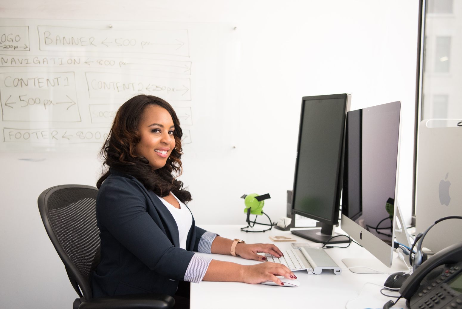 Woman sitting at desk