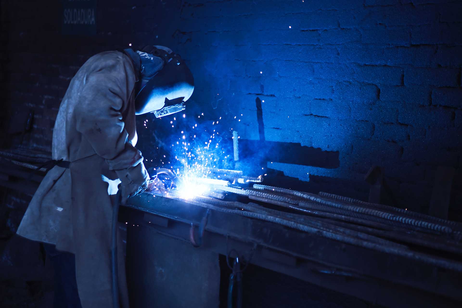 Welder at work